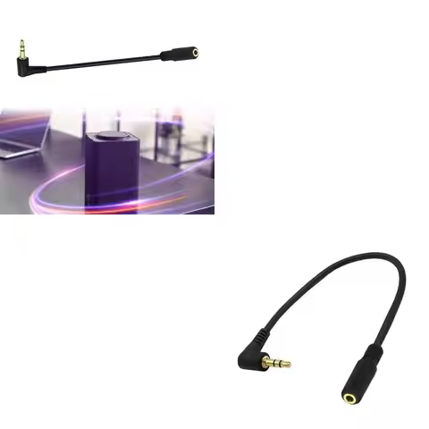 Compact 90Degree Stereo Cable 3.5mm TRS to TRRS Adapter Cable