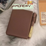 AMOR12WV Notebooks, Solid Color PU Leather Mini Pocket Book, Retro A7 Blank Inner Page Diary Book fo