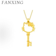 【 FX 】 999/24K Gold (1.05g) Hello Kitty Cat Key Emas Pendant KT Cat Pure Gold Women's Necklace