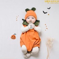韓版秋季ins男女寶寶哈衣南瓜造型新生嬰兒連身衣爬服套裝
