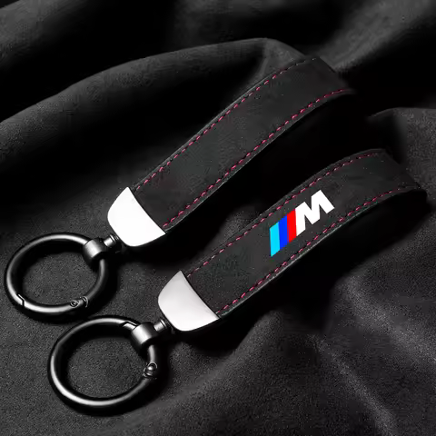For BMW M Emblem Car Logo Key Accessories Man Suede Keychain Keyring For BMW M X1 X2 X3 X5 X6 E46 E3
