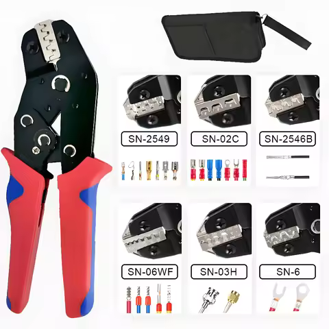 Crimping Tool For Dupont JST MOLEX Terminals,No/Pre Insulated Ferrules,Butt Connectors,Solar & Coax 