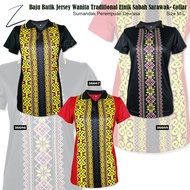 (Small Cutting) Perempuan Sumandak Perempuan Dewasa Baju Batik Jersey Traditional Etnik Sabah Sarawa