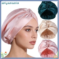 AKIYAMAMIO Silk Satin Hair Bonnet, Satin Fabric Smooth Mulberry Silk Wrap, Premium Breathable Luxury