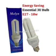 Molyn 18w Energy Saving Essential 3U Bulb E27 / Light Bulb