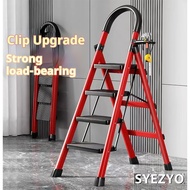 Syezyo Folding Ladder Household Ladder  Multi-functional Thickened Steps Light Stainless Steel 3/4/6 Step ladder Indoor Aluminium