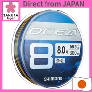 SHIMANO Ocea 8 Fishing Line, 300 m, Size 8.0, SW Navy, LD-A71S
