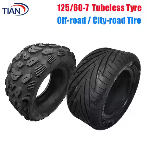 125/60-7 Off-road Tubeless Tyre Universal 13x5.00-7 Wide-Body Road Vacuum Tire for Dualtron X Electr