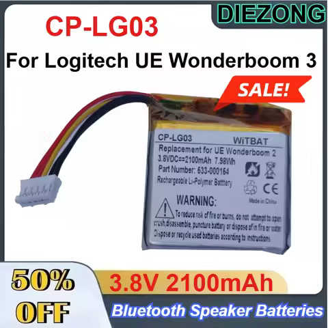 CP-LG03 Rechargeable Li-Polymer Battery 3.8V 2100mAh for Logitech UE Wonderboom 3 Bluetooth Speaker 