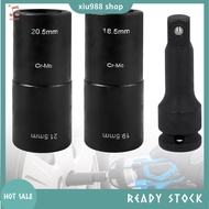 (xiu988) Set of 3 Double Head Impact Wrench Nuts Set 18.5/19.5/20.5/21.5 mm with 1/2 Inch Extension 