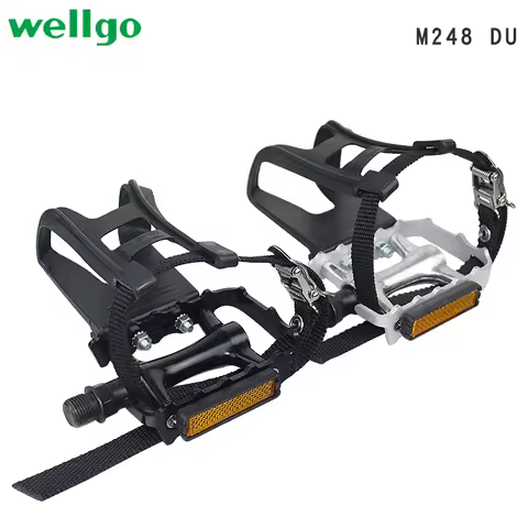 WELLGO M248DU MTB Bike Pedals Aluminum Alloy Peilin bearing Mountain Bicycle Pedal with dog's mouth 