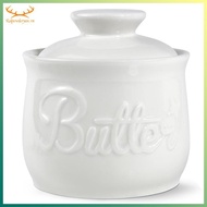 [Redpowderyan.vn] Butter Crock with Improved Lid Porcelain Butter Dish Keeper