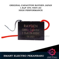 ORIGINAL 1.8uF 450VAC RAYDEN JAPAN CBB61 – FAN CAPACITOR 1.8uF 450V 1.8 1.8 UF 450VOLT 450 VOLT 450V
