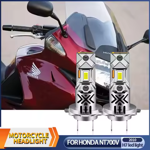 1/2Pcs 12V Motorcycle 60W White 12000lm H7 LED Headlight Bulbs 6000k CANbus For Honda NT700V/NT700VA