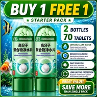 1 TABLET=CLEAN & CLEARWATER anti chlorine aquarium Remove Bad Smell algae remover aquarium No Water