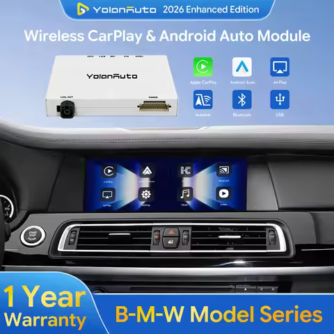 YolanAuto Wireless Carplay Wirless Android Auto Decoder for BMW Series 2003-2019 MY ID5/ID6 1/2/3/X3