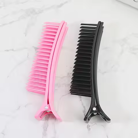 2PCS Salon Hair Clips Comb Wide Teeth Hairdressing Cutting Dying Hair Layering Clip Styling Clips Pr