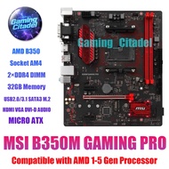 Used MSI B350M GAMING PRO B350 Motherboard MATX AM4 DDR4 Compatible with AM4 1-5 Gen Processors Test