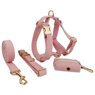 Kolar haiwan peliharaan, kolar anjing, korduroi, kolar anjing korduroi berjalur merah jambu, kolar l