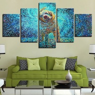 Custom Home Painting Wall Decor Canvas HD Picture Print Painting 5 Pieces Colorful Dog Painting Set