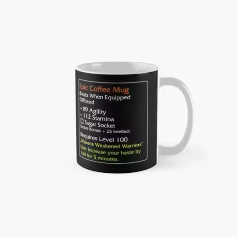 Epic Coffee World Of Warcraft Classic Mug Picture Printed Handle Round Tea Gifts Design Simple Drink
