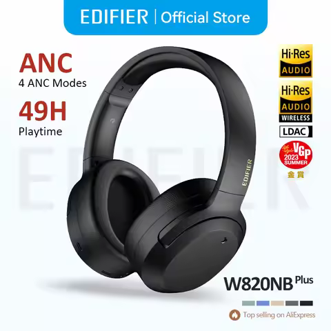 Edifier W820NB Plus Wireless Noise Cancelling Headphones 43dB ANC Hi-Res LDAC Codec 49hrs Playtime O