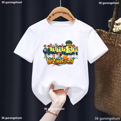 Inazuma Eleven Go Anime T-Shirt Kids Cartoon Print Crew Neck Tops Boys Girls Clothing 2025 Summer Sh