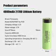 1pc Original Panasonic NCR21700T 21700 3.7v 4800mah 10A Rechargeable Lithium Ion Device Battery