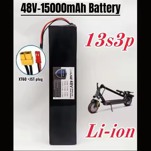 🛡️ 13S3P Li-ion Battery Pack 48V 15Ah 18650 Lithium Battery XT60/DC for Scooters And Bicycles 13S3P 