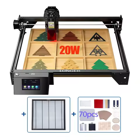 RAY5 20W Laser Engraver Cutting Machine + 440x440mm Honeycomb Panel + 70 pcs DIY Engraving Material 