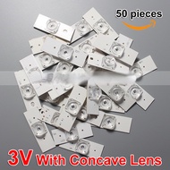 50pcs 3V / 6V SMD Lamp Beads with Concave Lens Optical Lens Cold White Backlight Lamps Strips LED Board for 32-65 inch LED TV Backlight Repair