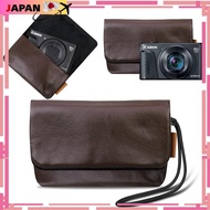 Lacdo Soft Leather Camera Case Bag for Canon PowerShot G7 X Mark III / G7X Mark II - Protective Trav