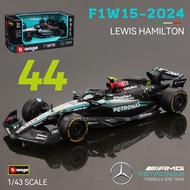 Bburago 1:43 Mercedes-AMG F1 W15 2024 #44 Hamilton Russell Alloy Car Die Cast Model Toy Collectible