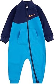 Infant`s Fleece Color Blocked Coverall (Light Current Blue(56F712-C6K)/Orange, 9 Months)