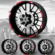 Motorcycle Reflective Wheel Sticker 10 Inch 12 Inch 17 Inch 18 Inch Car Electric Car Modified Decorative Tire Rim Decal Waterproof Universal