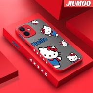 เคส JIUMOO สำหรับ iPhone 12 12 Pro 12 Mini 12 Pro Max เคสน่ารักลาย Hello Kitty แบบใหม่เคสกรอบซิลิโคนโปร่งใสกันกระแทกเคสมือถือรวมฝาครอบป้องกันเลนส์กล้องถ่ายรูปทั้งหมด
