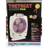 Rechargeable Kipas | Table FAN 12 inch TS-F906 AC/DC DUAL POWER 60hrs Emergency Light ( 2 year warre