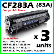 3 Units Compatible Toner Cartridge CF283X 83X CF283A / 283A / 83A For HP LaserJet Pro MFP M125a / M1