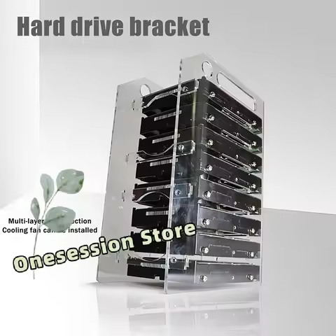 3/4/6/8 Layer 3.5" HDD/SSD Cage – Acrylic DIY Storage Rack with Cooling Fan Space, Expandable Hard D