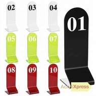 AcrylixPress Acrylic Standing Table Number | L-Shape Standee Set of 10| Restaurant Cafe Hawker Stall