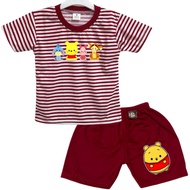 3S YEYA - CHILDREN'S FASHION STRIPE SHORT SET DTF P00H T-SHIRT/BEAR