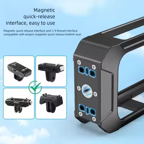 PC+magnet For Insta360 X5 Shockproof Protective Rabbit Cage Expansion Case For Insta360 X5 Accessori