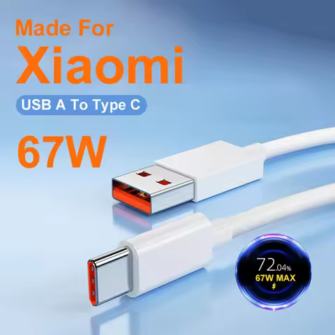 PD 67W USB A To Type C Super Fast Charging Cable For Xiaomi 15 14 13 Pro MIX Fold 4 MIX Flip Note 14
