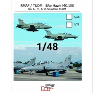TUDM / RMAF BAe Hawk Mk.108 / Mk.208 water slide decal 1/48