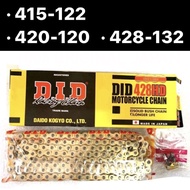 415 420 428 DID MOTORCYCLER CHAIN (  ) // GOLD CHAIN DID RANTAI EMAS ORING O RING 428 GOLD CHAIN 120