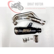 Sale คอท่อสแตนเลส คอท่อ Raider 150 ขนาดคอท่อ 2 นิ้ว พร้อมปลายท่อ SC โปร Moto GP ตัวอ้วน ฟรีแคทลดเสีย
