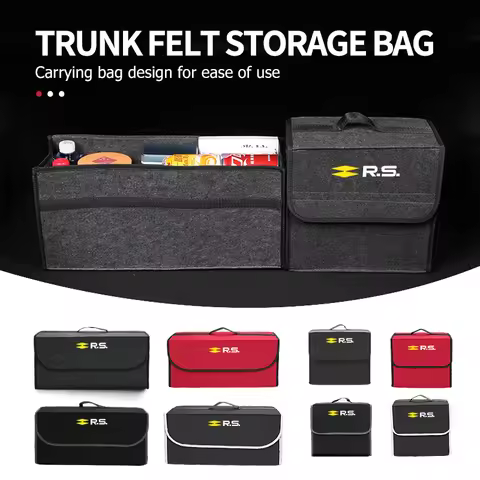 For Renault Felt Car Trunk Storage Box Organizer Stowing Tidying Container Bag Arkana Captur Twingo