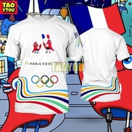 2026 Olympic T-Shirt Paris Olympic Games Printed T-Shirts Olympic Games T-Shirt Summer Short Sleeve 