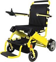 Luxurious and lightweight Lightweight - Remote Control Electric Wheelchairs Lightweight Foldable Motorize Power Electrics Wheel Chair Mobility Aid Yellow (Color : Yellow)