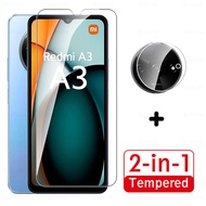 2in1 Tempered Glass For Xiaomi Redmi A3 2024 Camera Screen Protector Redmy Redmi A3x RedmiA3 X Redmi